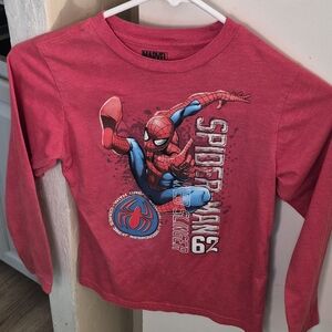 Marvel Red Spider-Man Action Kids Long Sleeve Tee